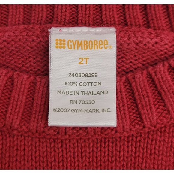 2007 Gymboree Boys Toddler Sweater 2T Red Saint Bernard Dog 100% Cotton - Picture 4 of 5